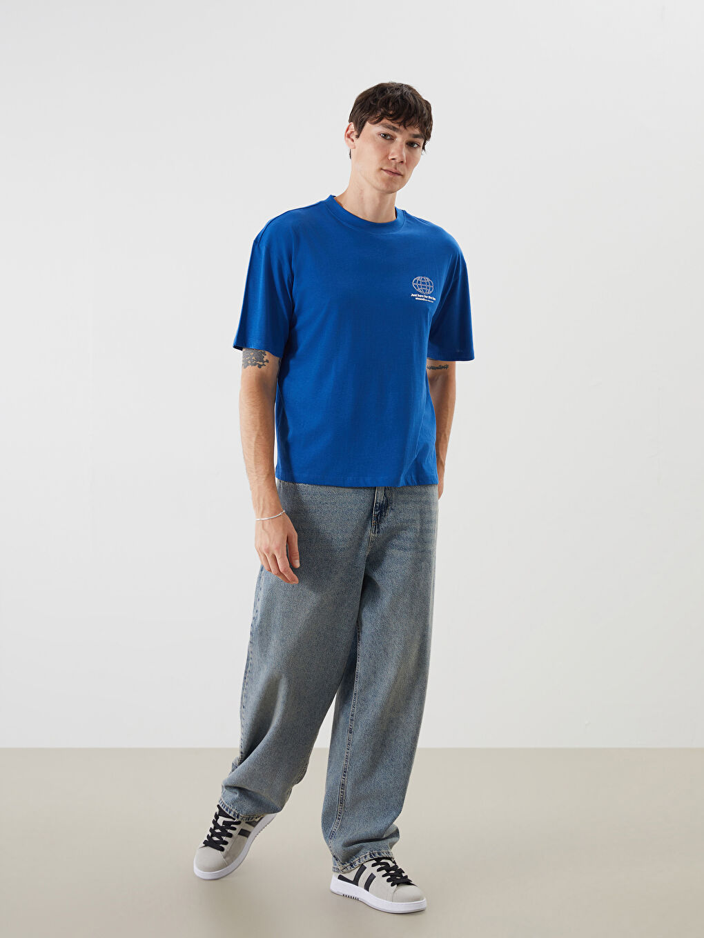 Crew Neck Printed Jersey Men's T-Shirt-2