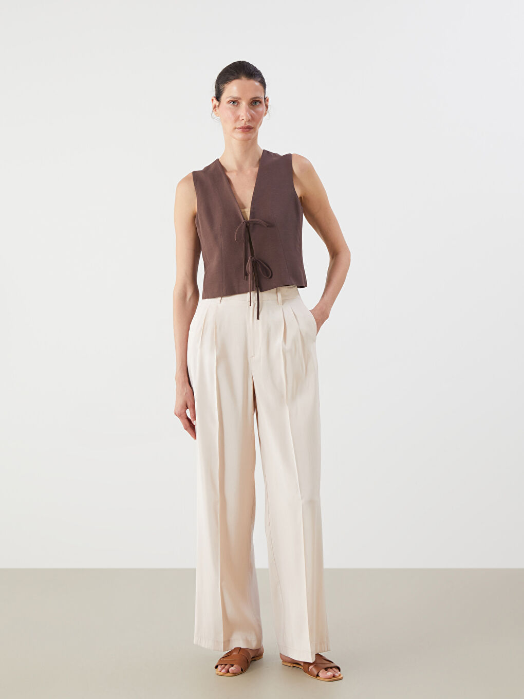 LCWAIKIKI Classic Woman BROWN Suit Waistcoat -S5Q835Z8-HSK