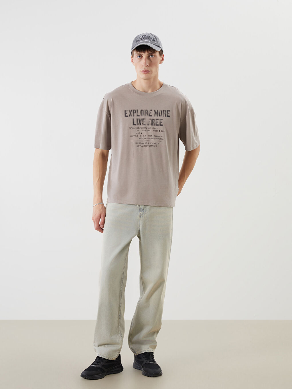 Muškarac BEŽ Majica kratkih rukava-1