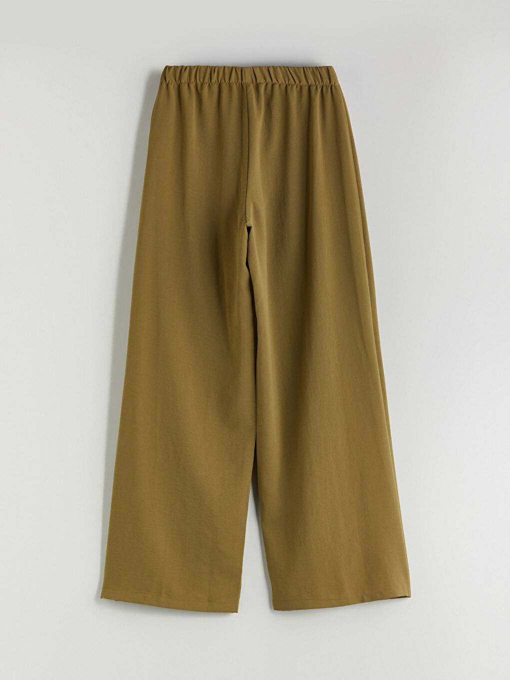 Haki Beli Lastikli Geniş Paça Kadın Pantolon-6