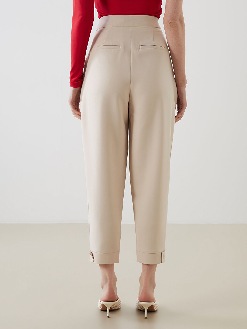 Bej Loose Fit Kadın Pantolon-3