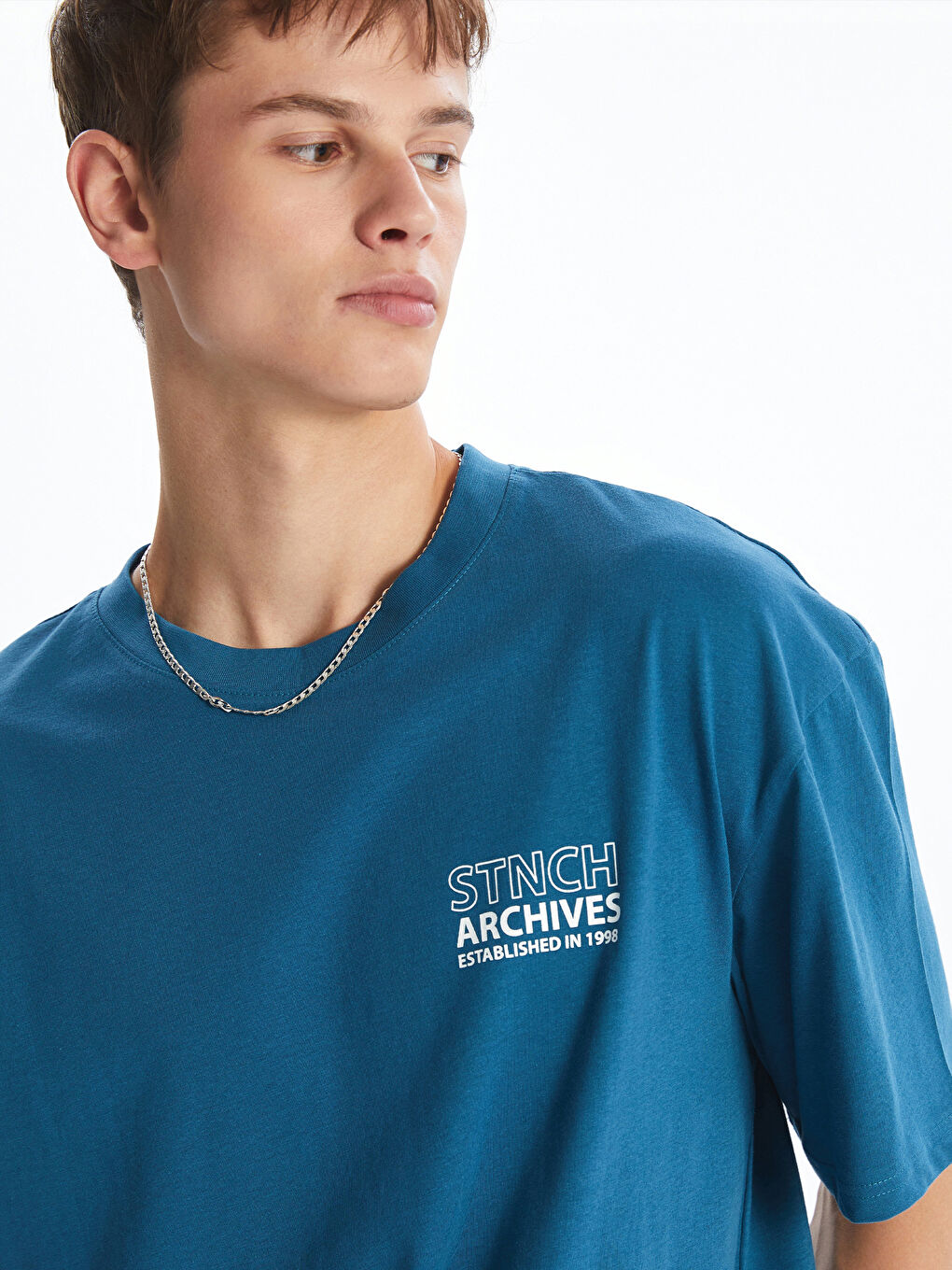 Crew Neck Printed Jersey Men's T-Shirt-2