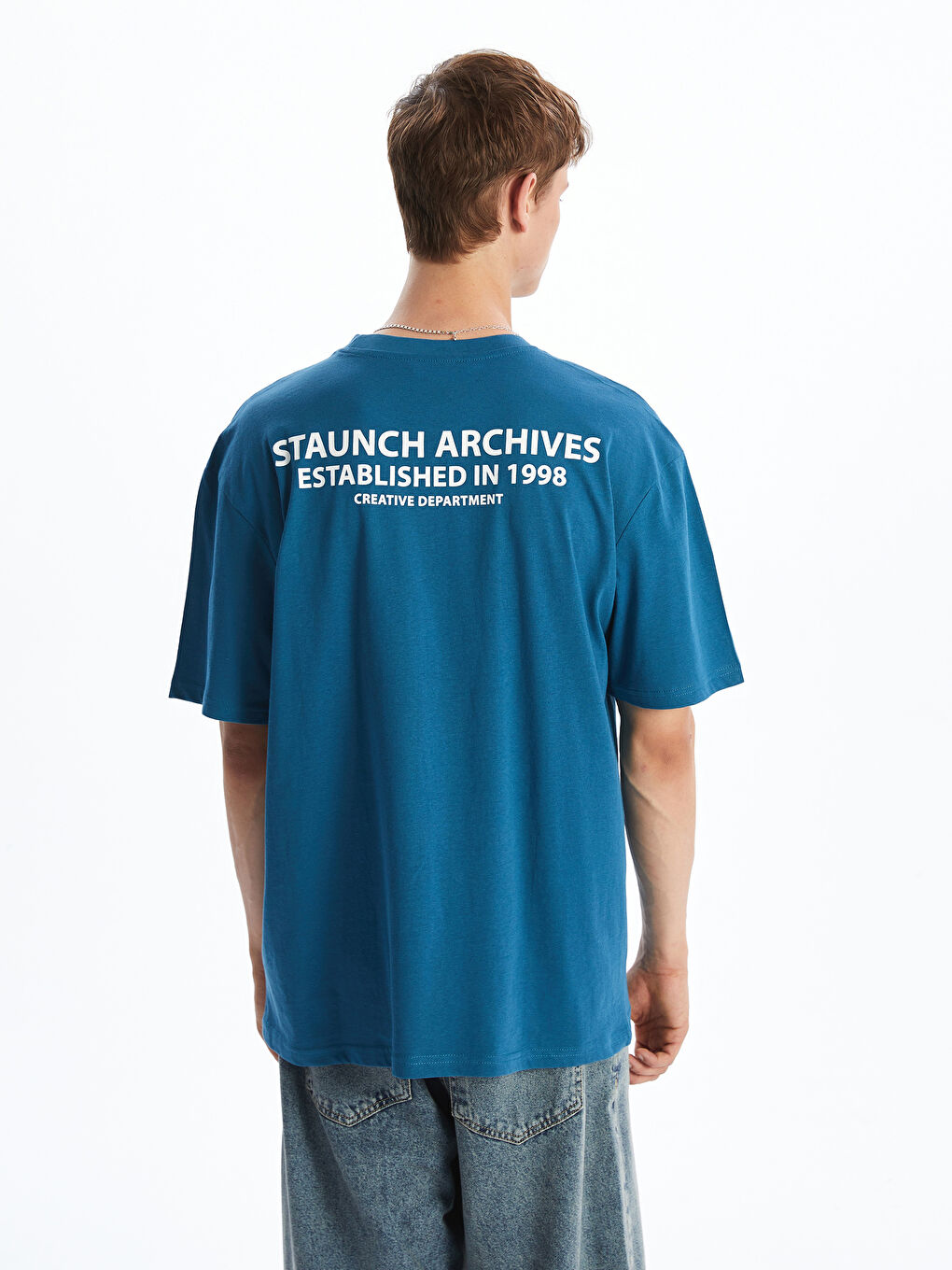 Crew Neck Printed Jersey Men's T-Shirt-3