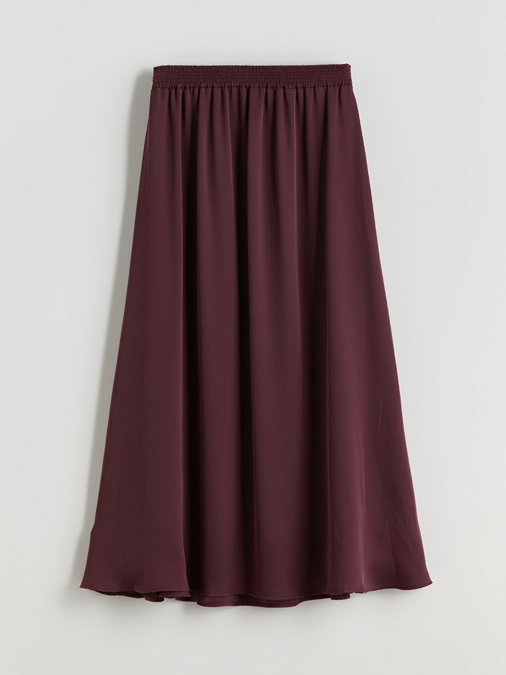 Bordo Beli Lastikli Kloş Etek-5