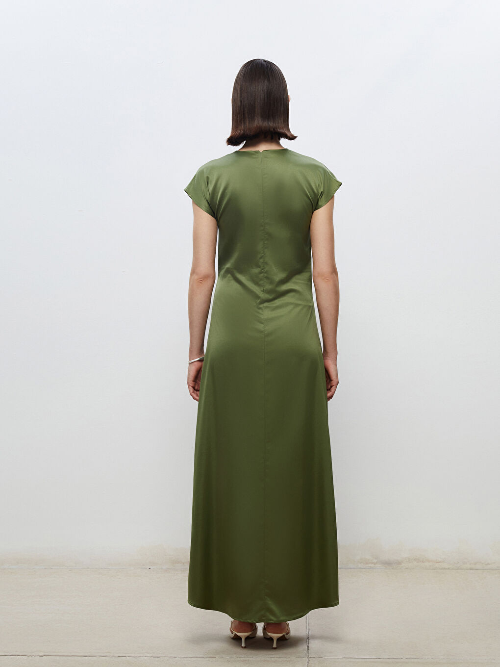 Crew Neck Satin Dress -S5Q882Z8-CS5
