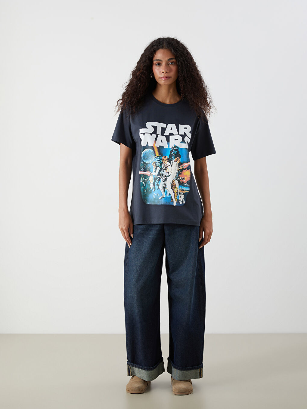 Crew Neck Star Wars Printed Women's T-Shirt -S5Q884Z8-VDL