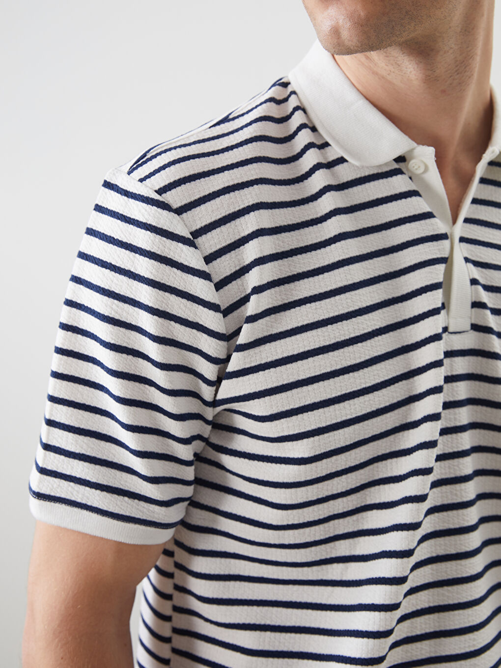 Polo Neck Striped Men's T-Shirt -S5Q900Z8-LHD