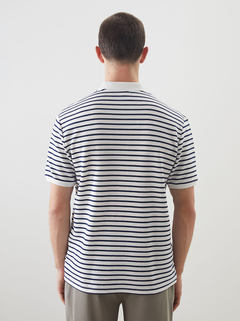 Polo Neck Striped Men's T-Shirt -S5Q900Z8-LHD