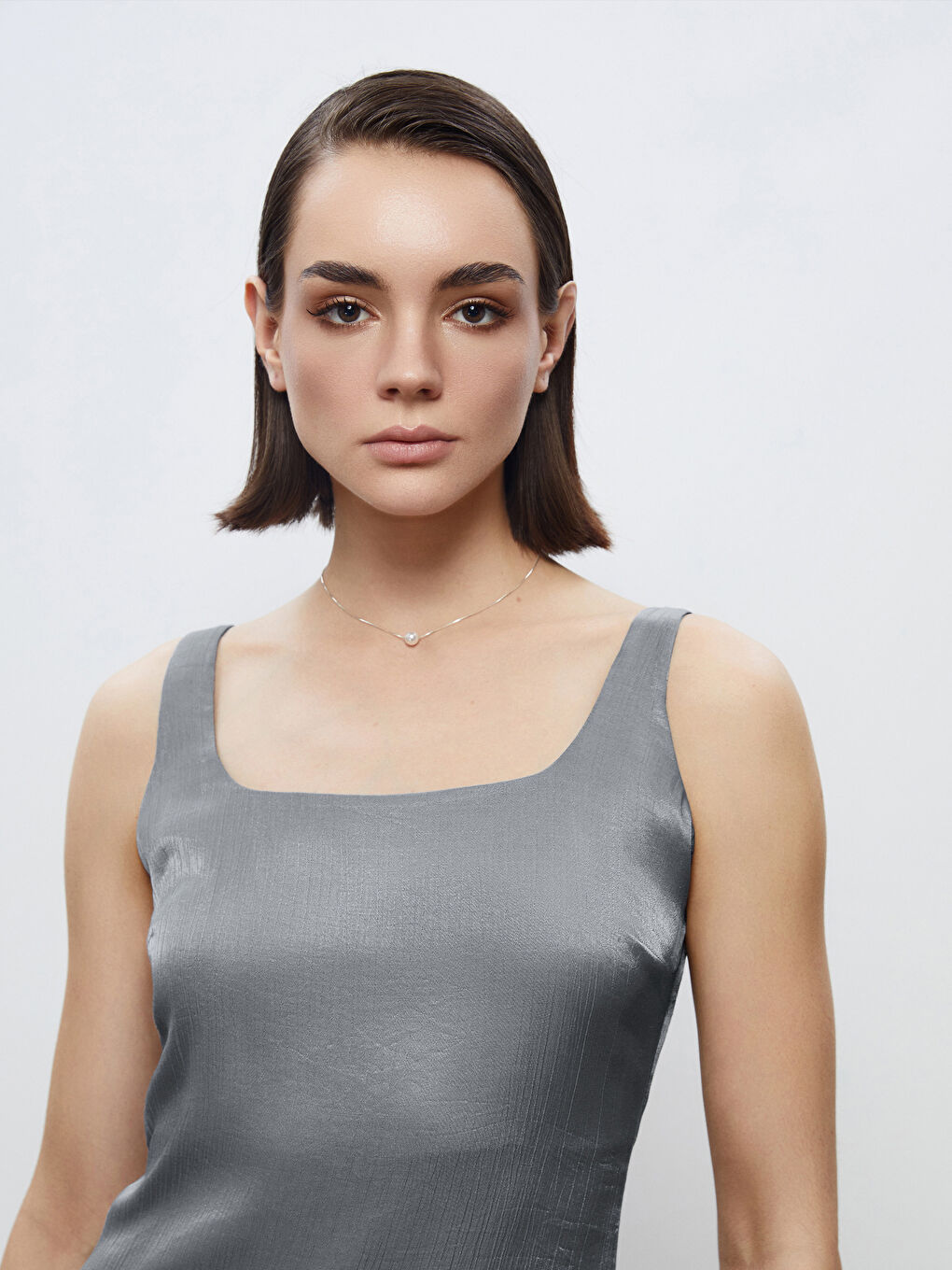 Woman GREY Evening Dress -S5Q955Z8-CUZ