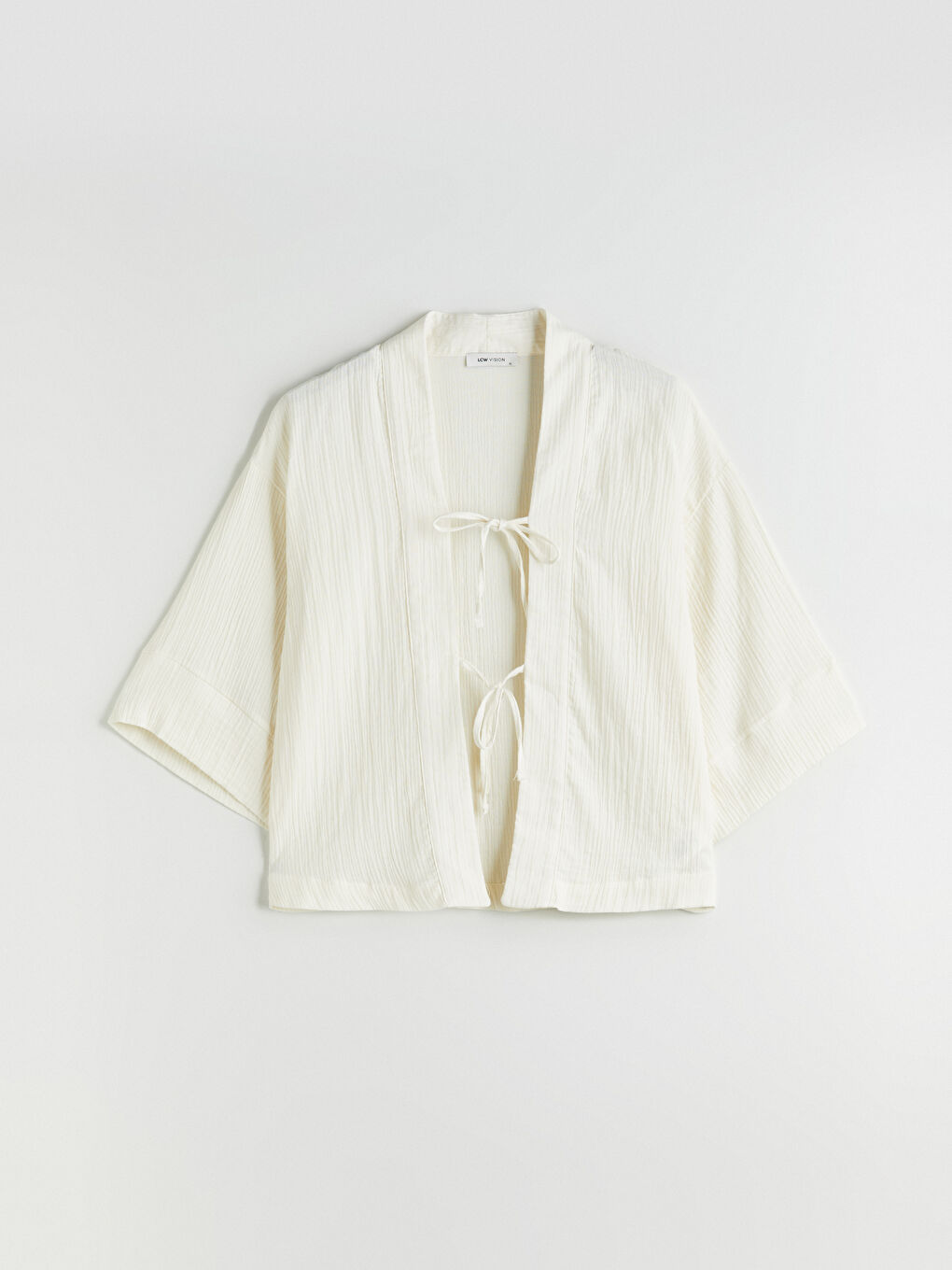 LCW Vision Shawl Collar Textured Oversize Women's Kimono -S5Q956Z8-R9J