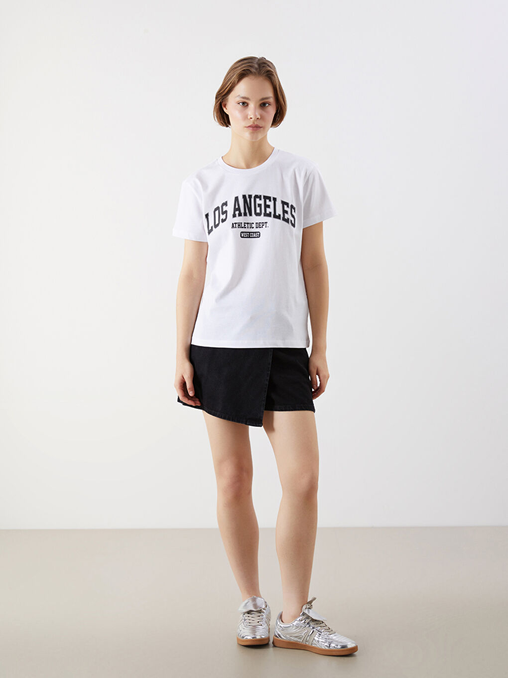 XSIDE Crew Neck Los Angeles Printed Women's T-Shirt -S5Q969Z8-Q6K