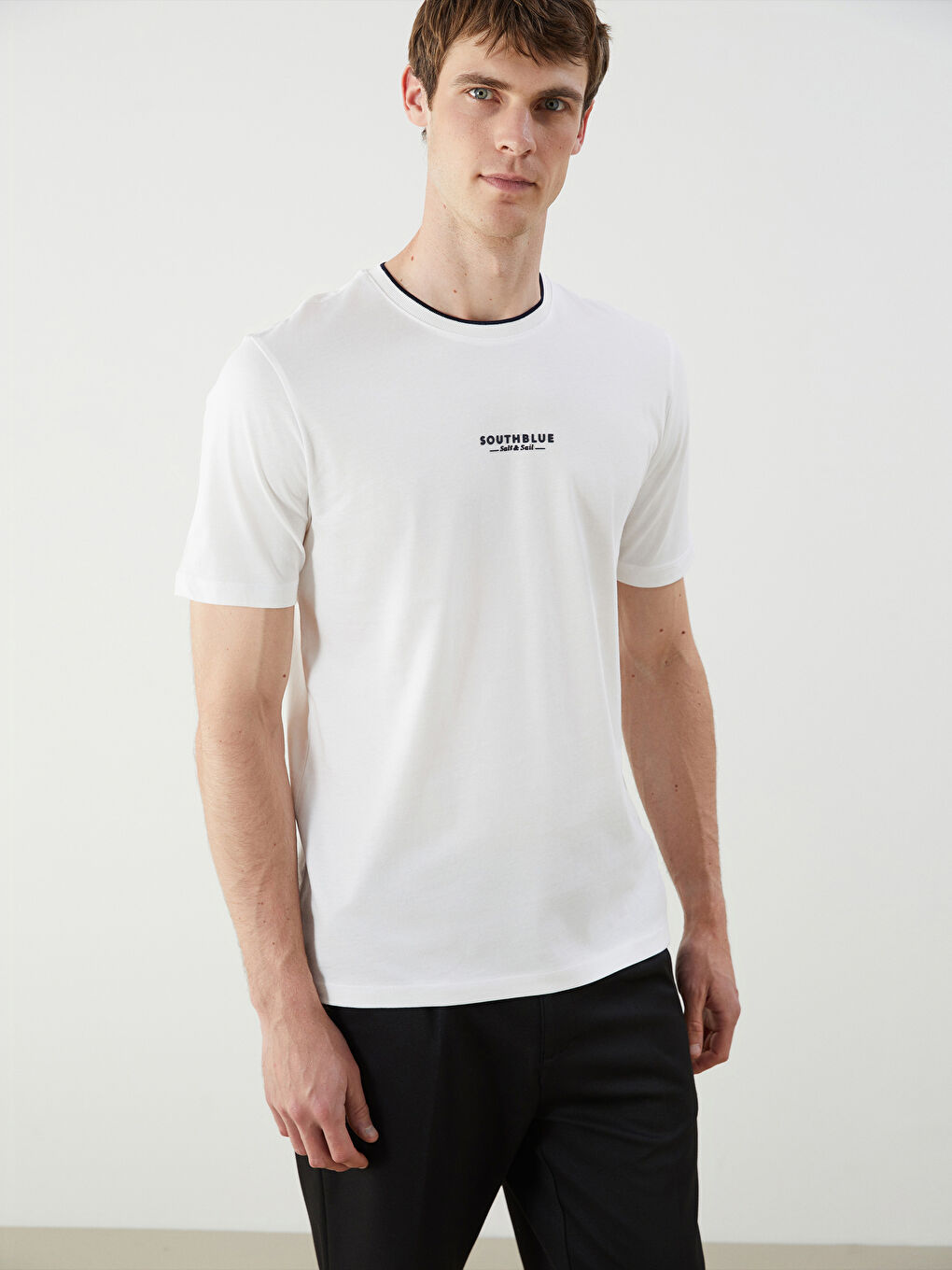 SOUTHBLUE Crew Neck Printed Jersey Men's T-Shirt -S5Q973Z8-R9J