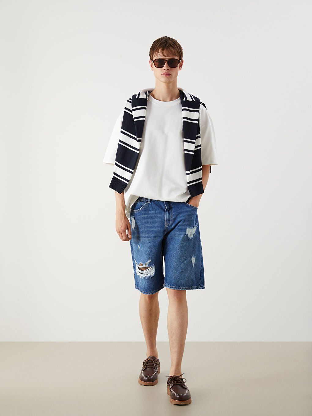 Relaxed Fit Men's Denim Shorts -S5Q981Z8-H45