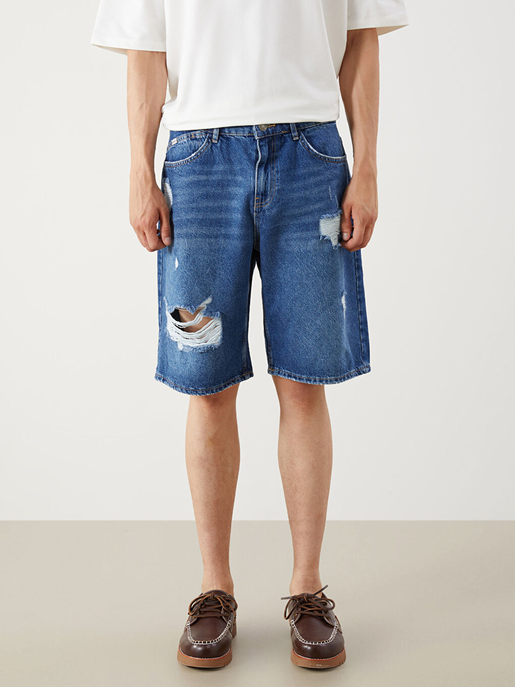 Relaxed Fit Men's Denim Shorts -S5Q981Z8-H45