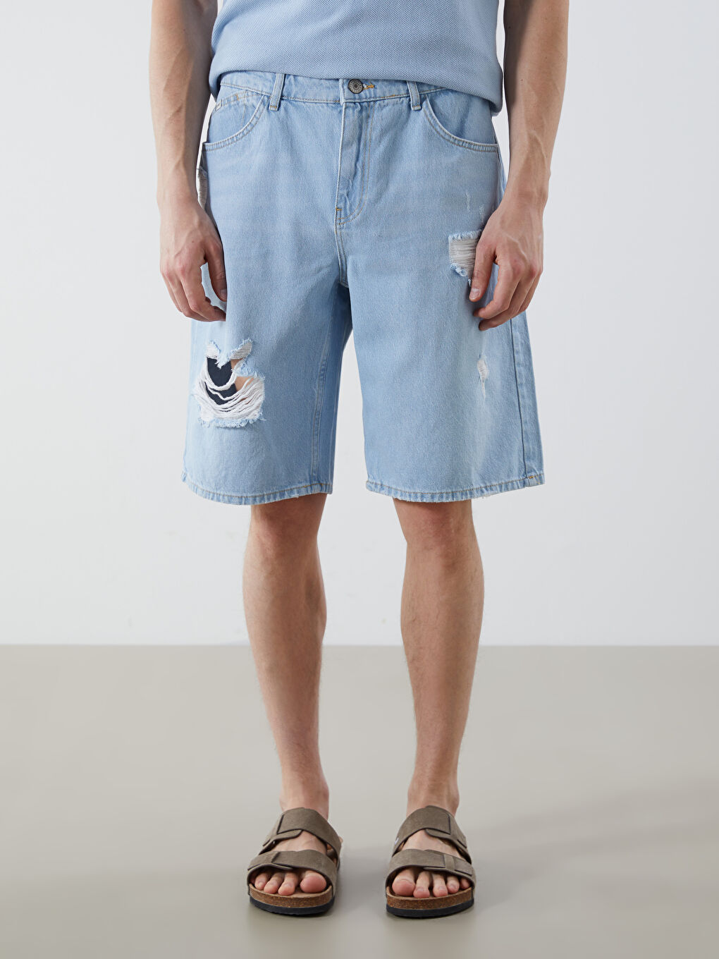 Relaxed Fit Men's Denim Shorts -S5Q982Z8-311