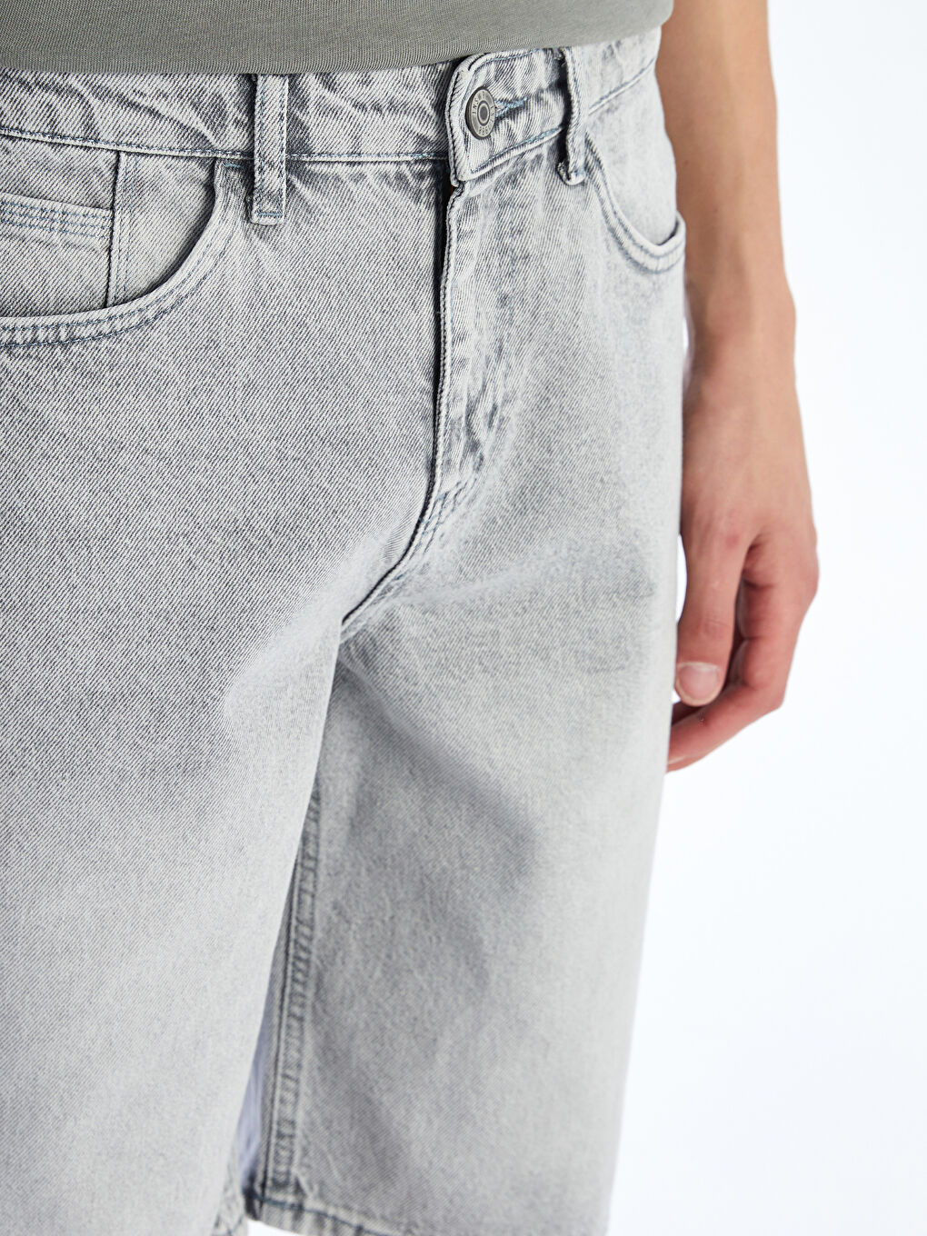 Relaxed Fit Men's Denim Shorts -S5Q987Z8-GRD
