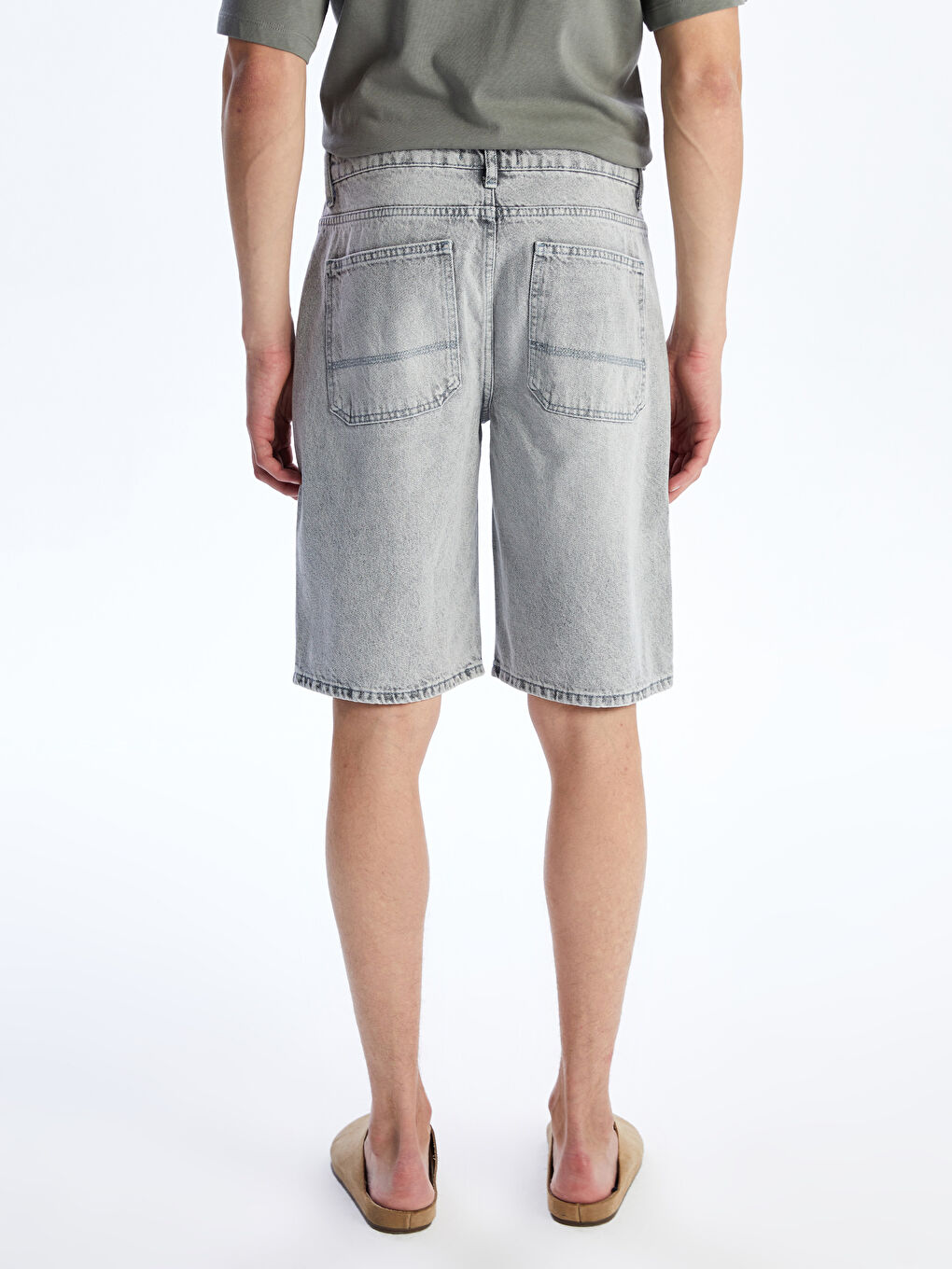 Relaxed Fit Men's Denim Shorts -S5Q987Z8-GRD