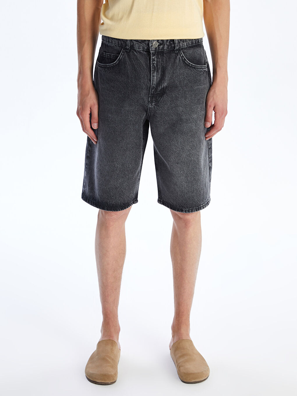 Relaxed Fit Men's Denim Shorts -S5Q989Z8-M0U