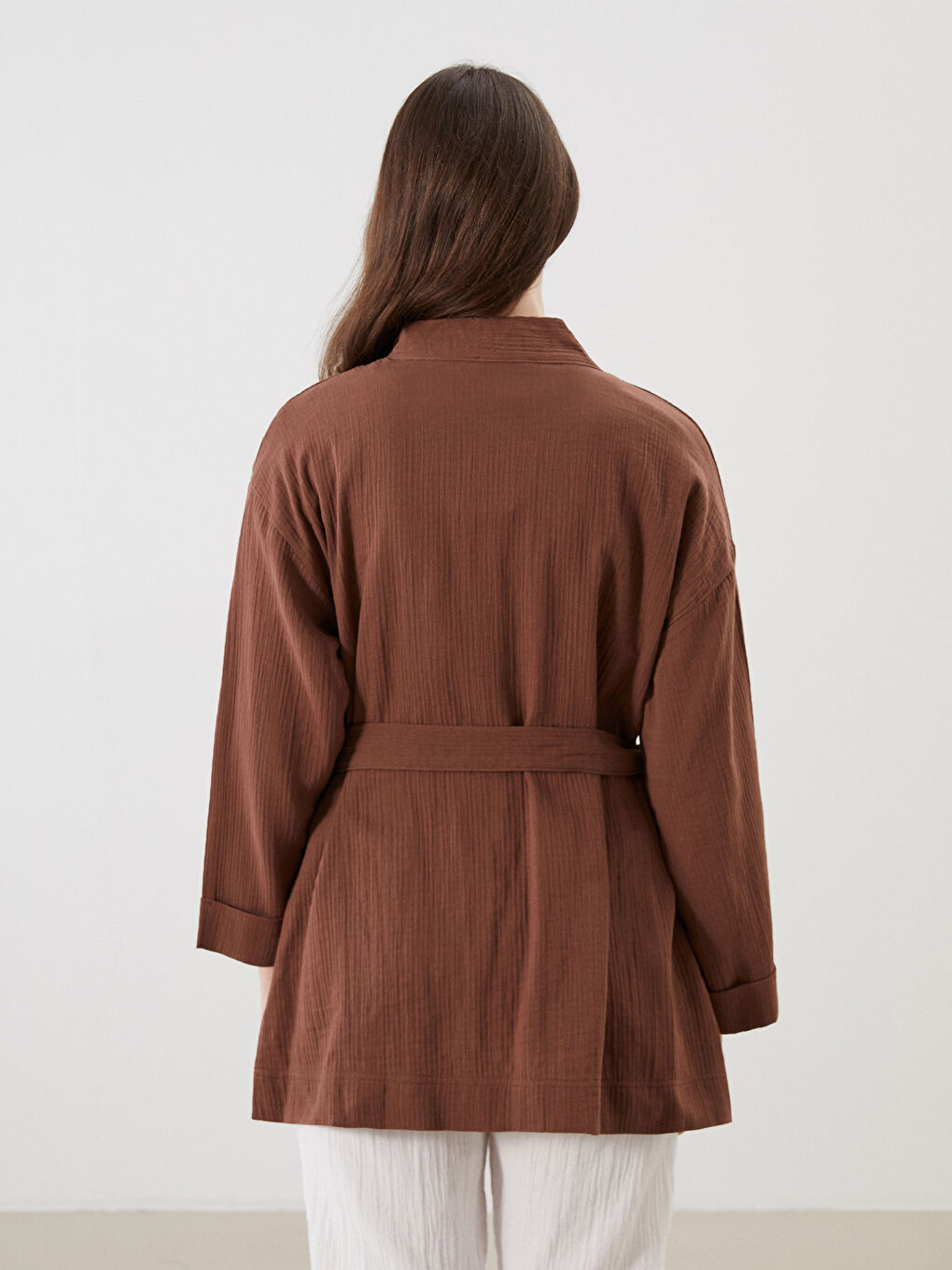 LCW Grace Shawl Collar Textured Women's Kimono -S5Q995Z8-ZP7