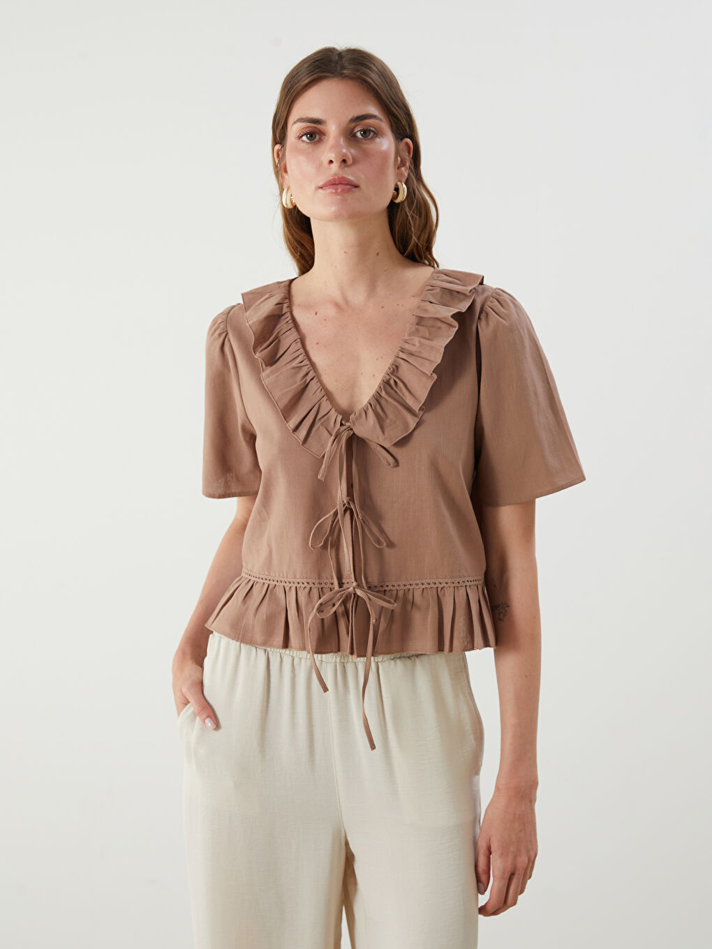 LCW Vision Woman BROWN Blouse -S5QA01Z8-H2F