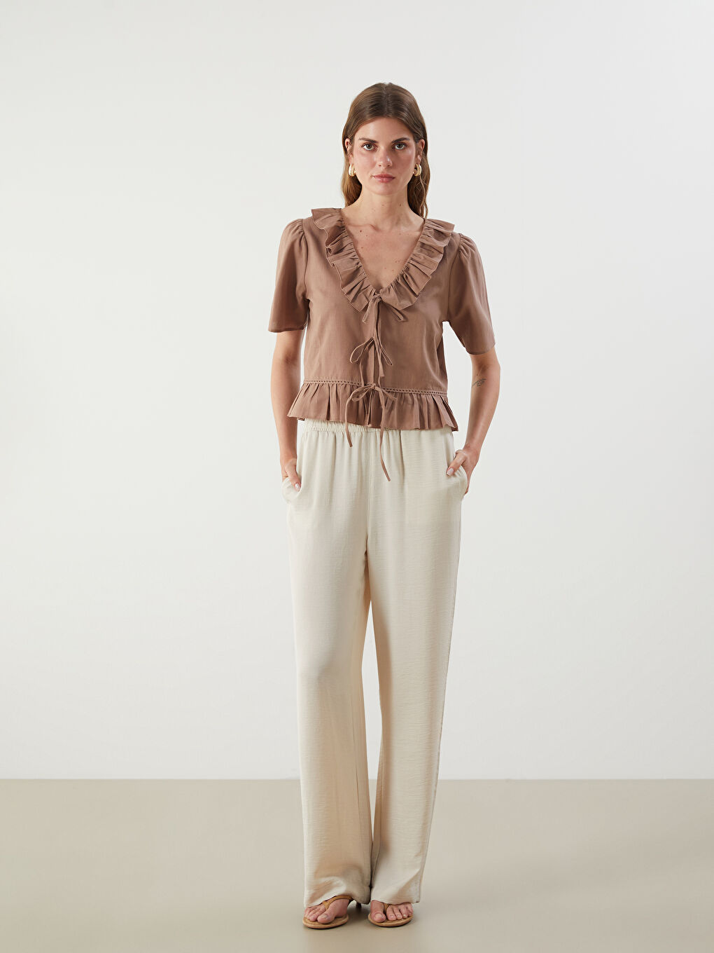 LCW Vision Woman BROWN Blouse -S5QA01Z8-H2F
