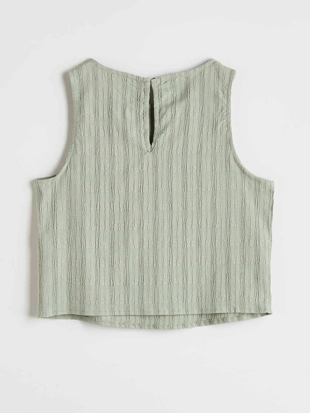 Yeşil Bisiklet Yaka Dokulu Bluz-5