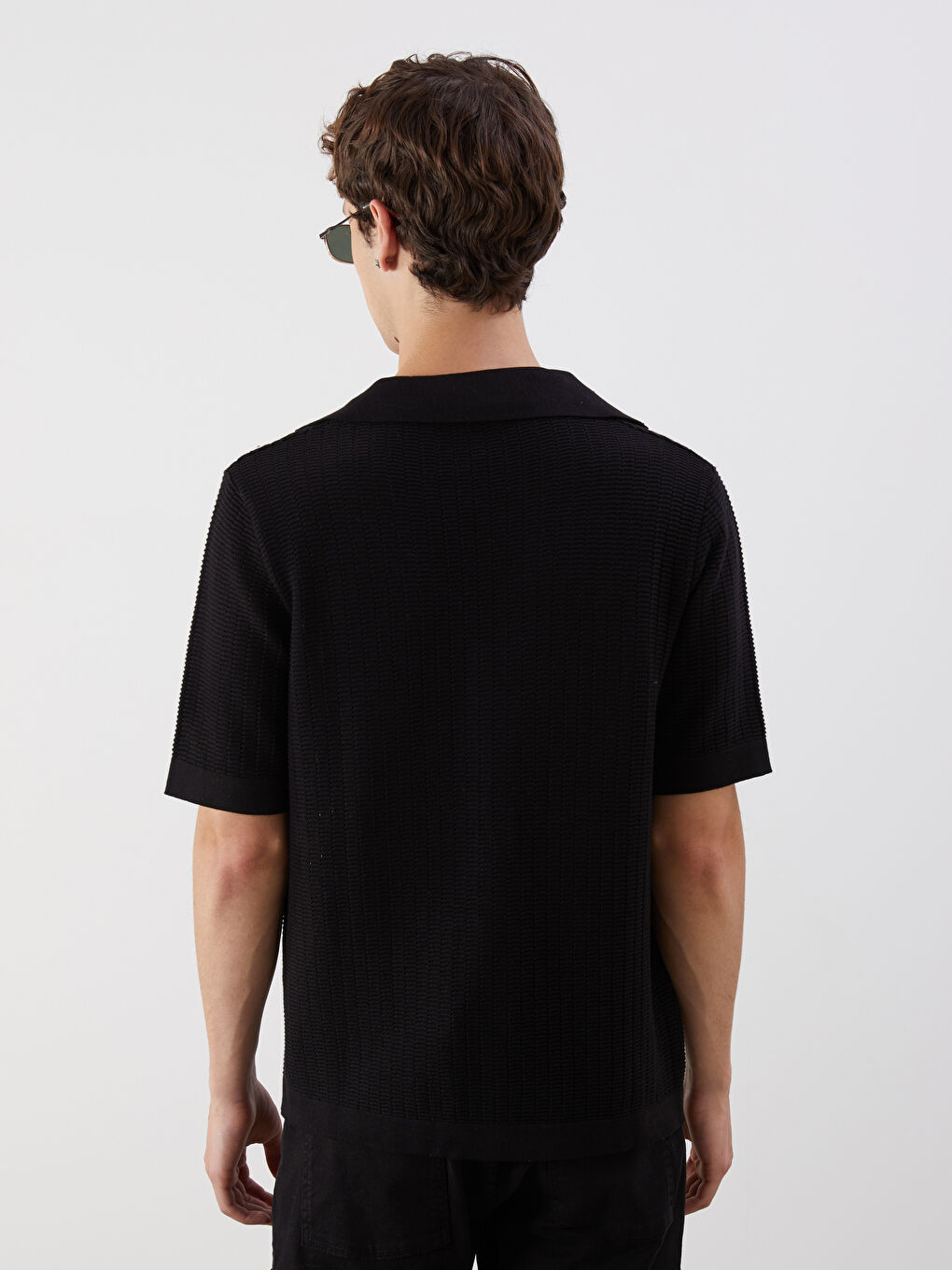 Polo Neck Short Sleeve Men's Knitwear Sweater -S5QA06Z8-CVL