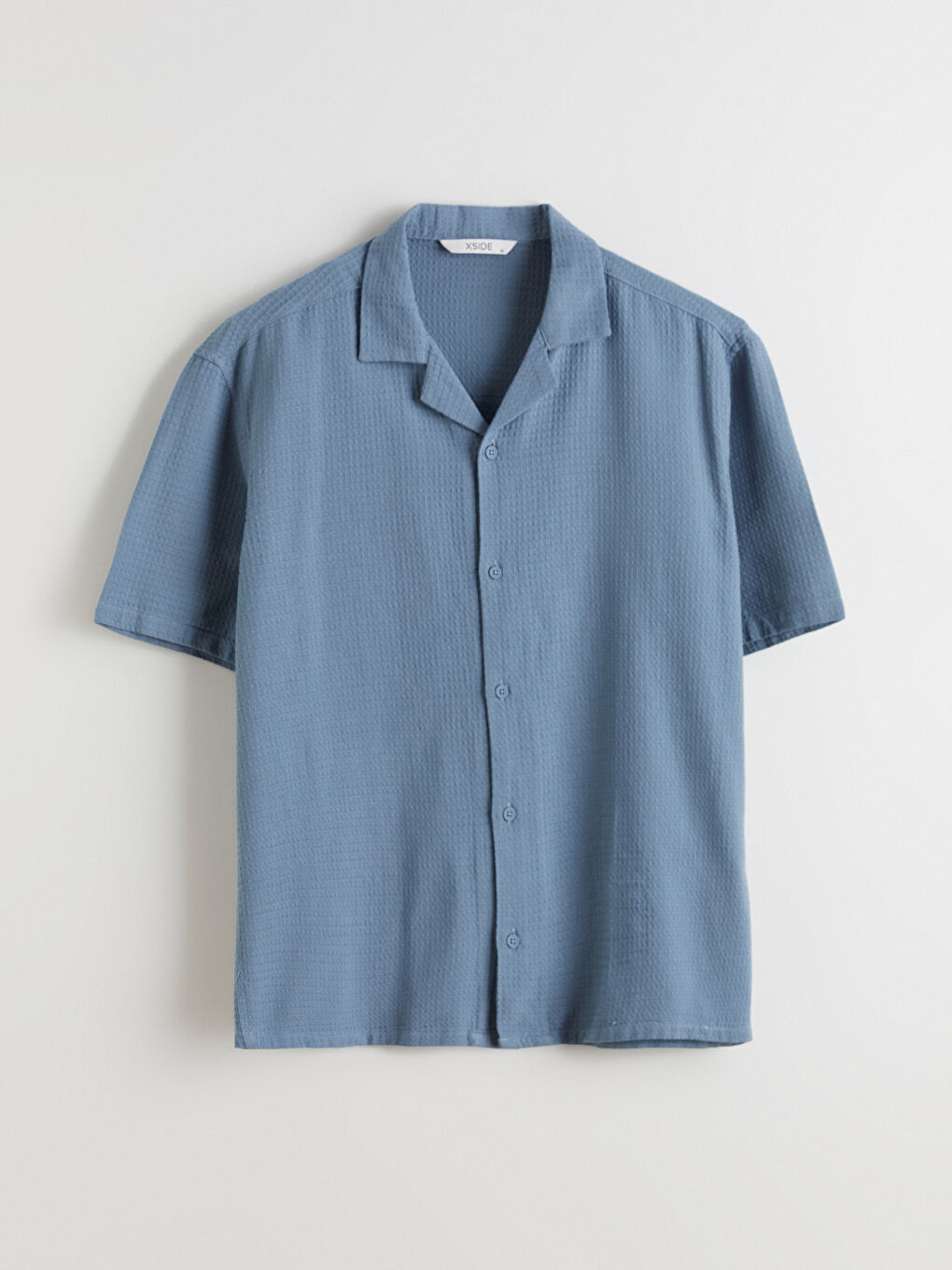 Relaxed Fit Resort Collar Short Sleeve Men's Shirt-4