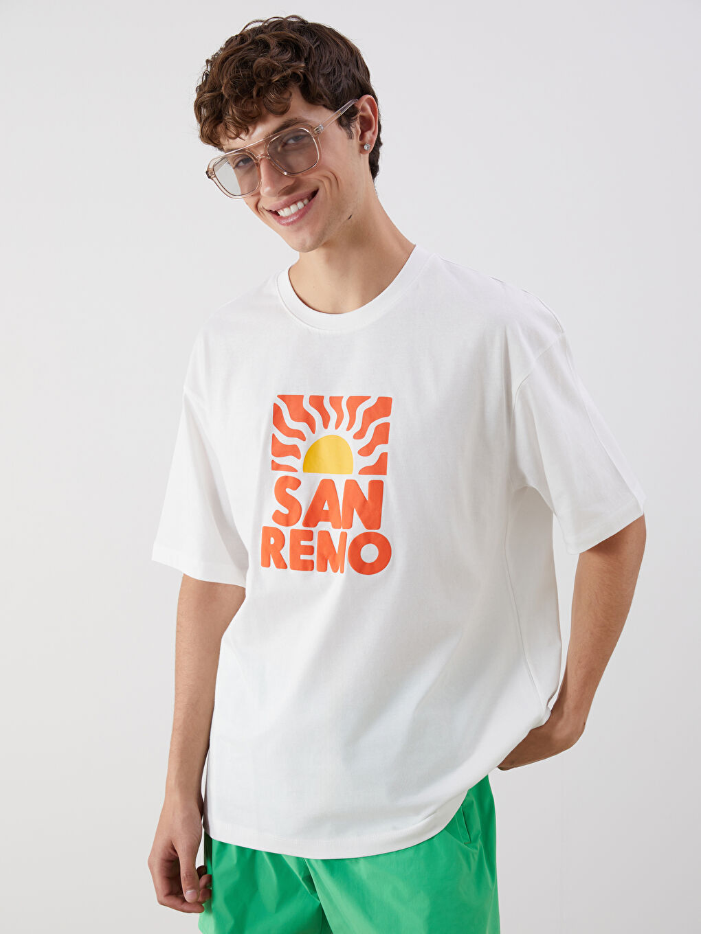 Crew Neck Printed Jersey Men's T-Shirt -S5QA19Z8-R9J