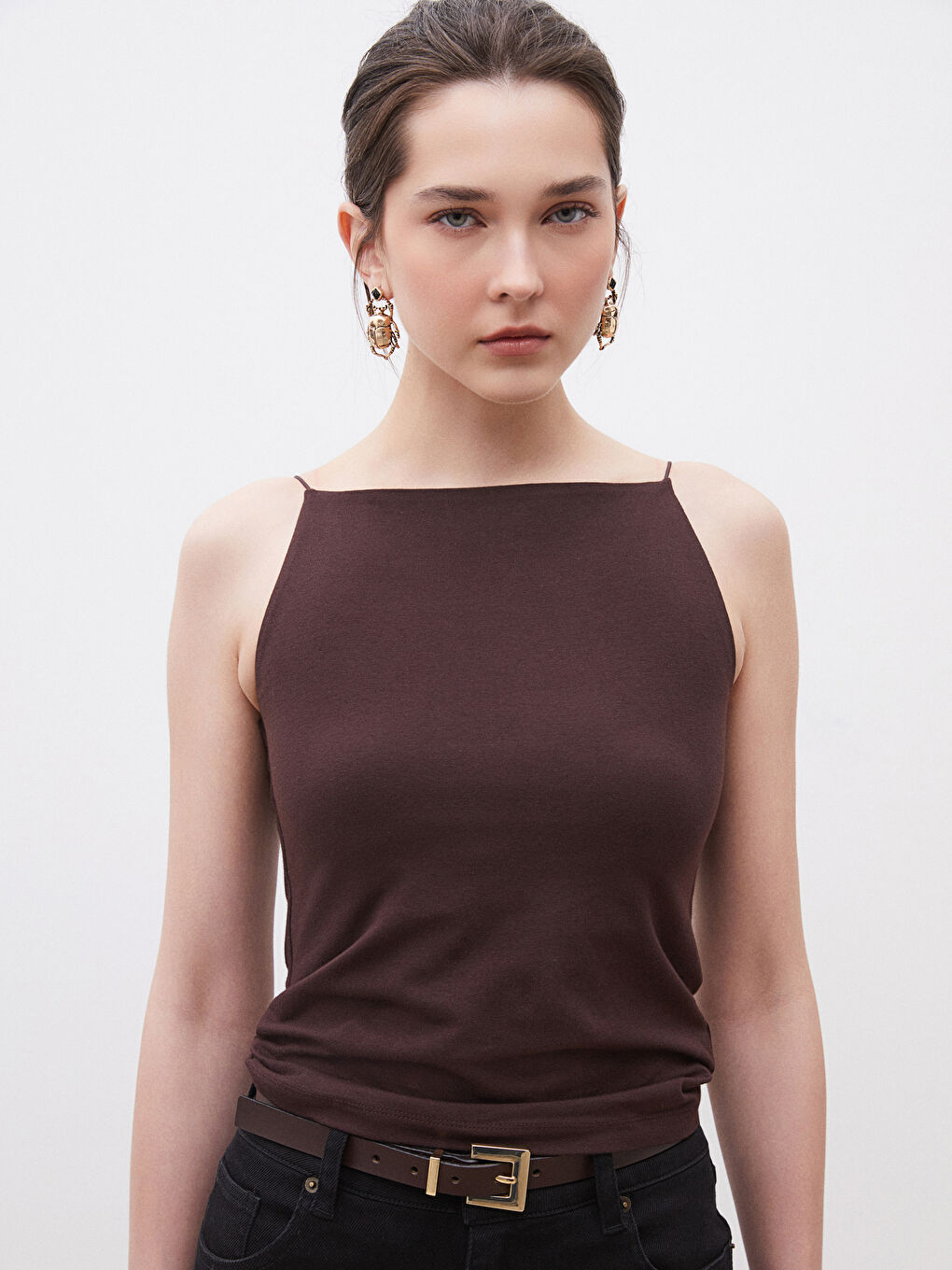 Woman BROWN Tank Top -S5QA25Z8-J0W