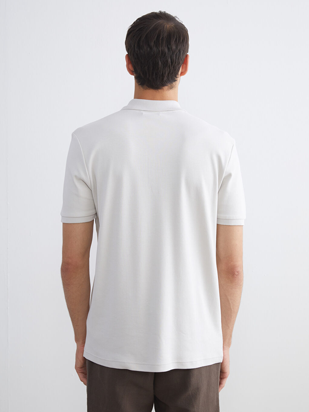 Bej Polo Yaka Pike Erkek Tişört-3