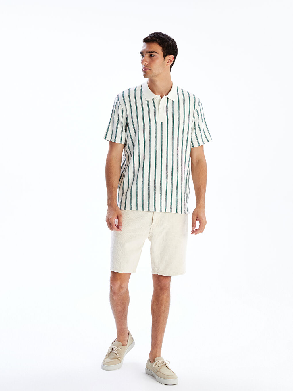 LCW Vision Polo Neck Striped Jersey Men's T-Shirt -S5QA39Z8-LHE