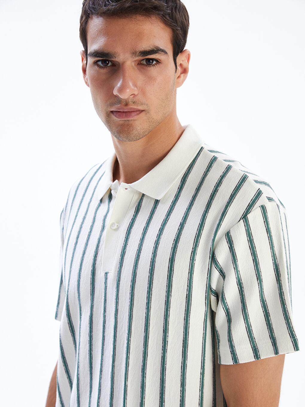 LCW Vision Polo Neck Striped Jersey Men's T-Shirt -S5QA39Z8-LHE