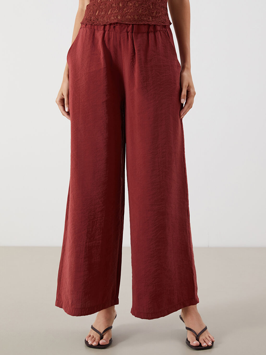 Elasticated Waist Modal Blend Women's Trousers-1