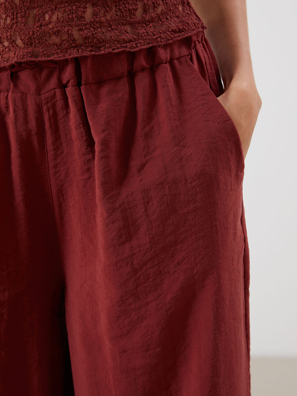 Elasticated Waist Modal Blend Women's Trousers-2