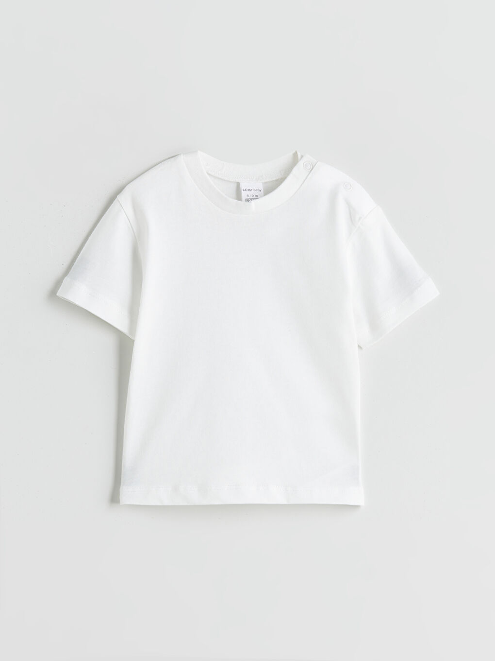 Ekru Bisiklet Yaka Erkek Bebek Penye Tişört