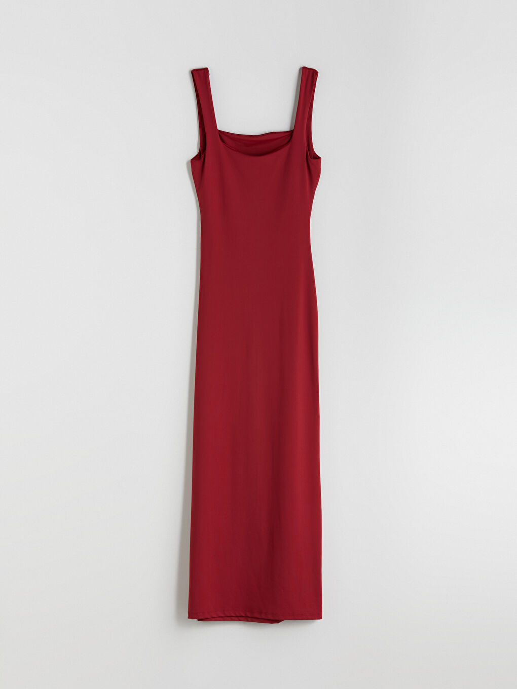 Bordo Kare Yaka Büzgülü Bodycon Elbise-5