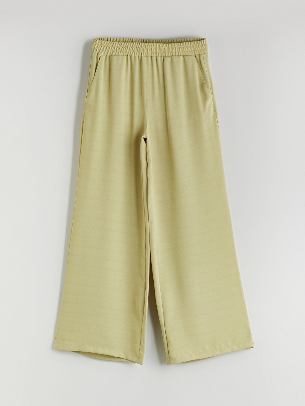 LCW Vision Elastic Waist Wide Leg Women's Trousers -S5QA85Z8-STV