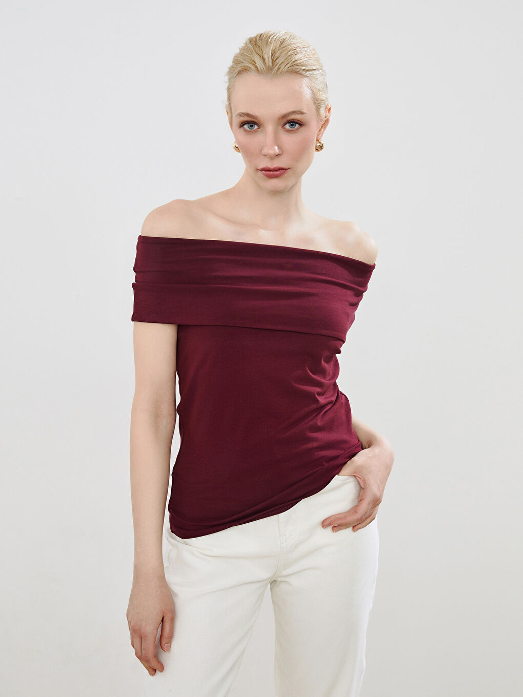 Slash Neck Blouse -S5QA95Z8-CZF