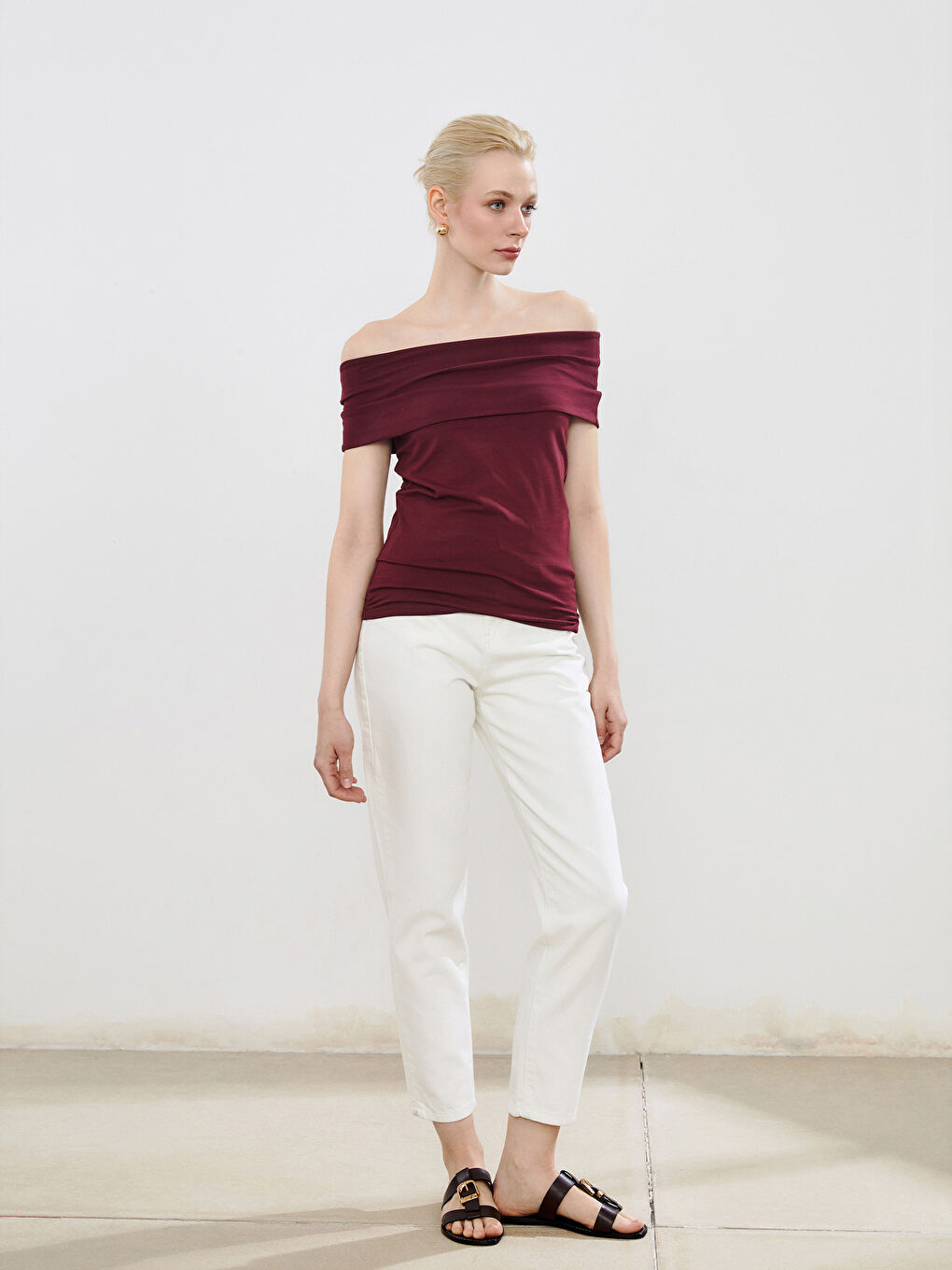 Slash Neck Blouse -S5QA95Z8-CZF