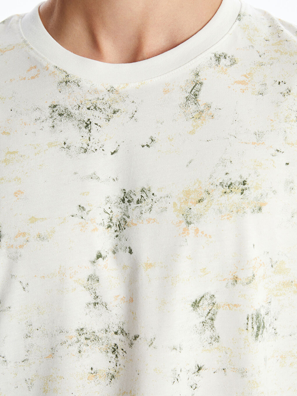 Crew Neck Patterned Jersey Men's T-Shirt -S5QB26Z8-EEW