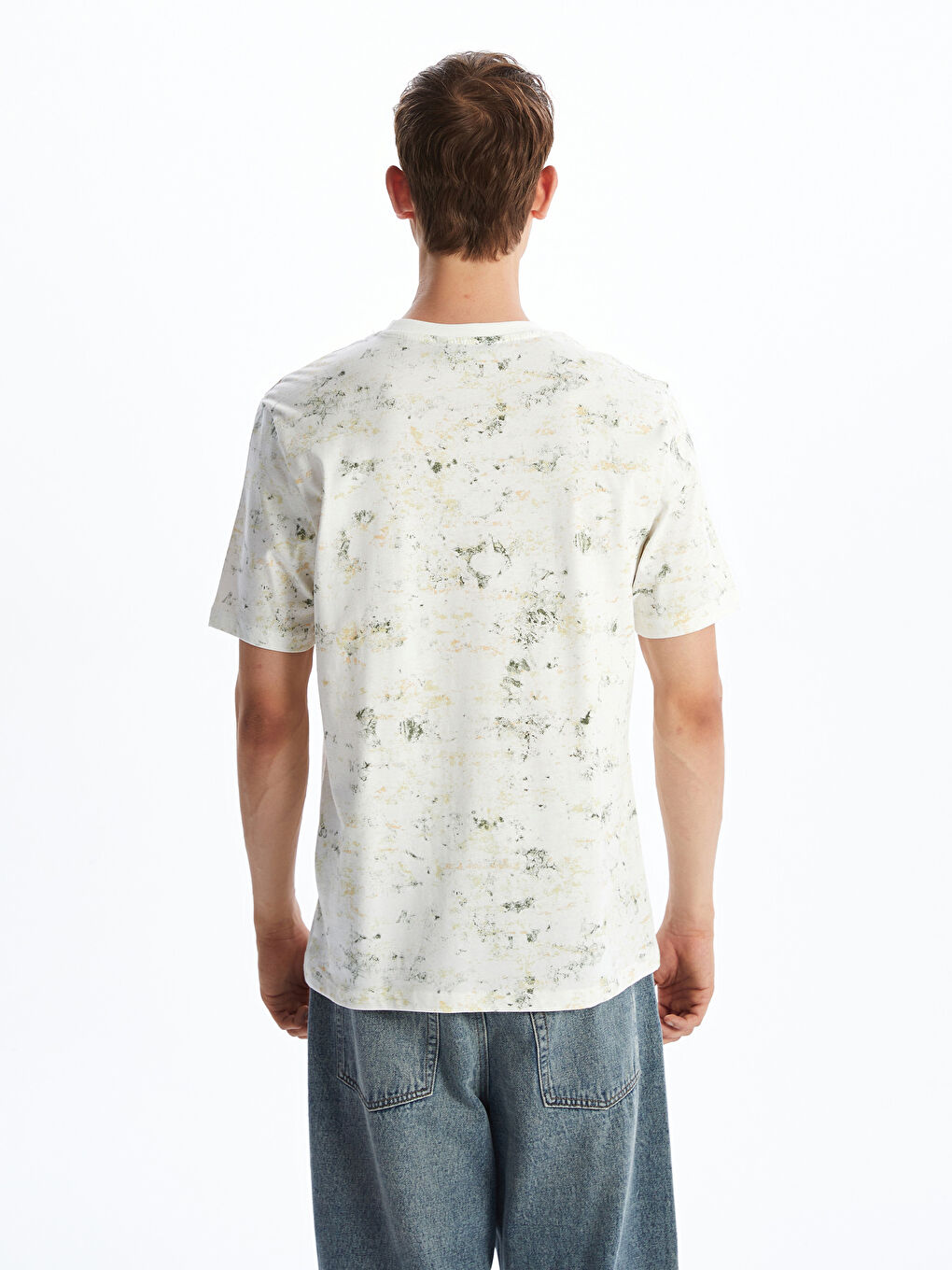 Crew Neck Patterned Jersey Men's T-Shirt -S5QB26Z8-EEW