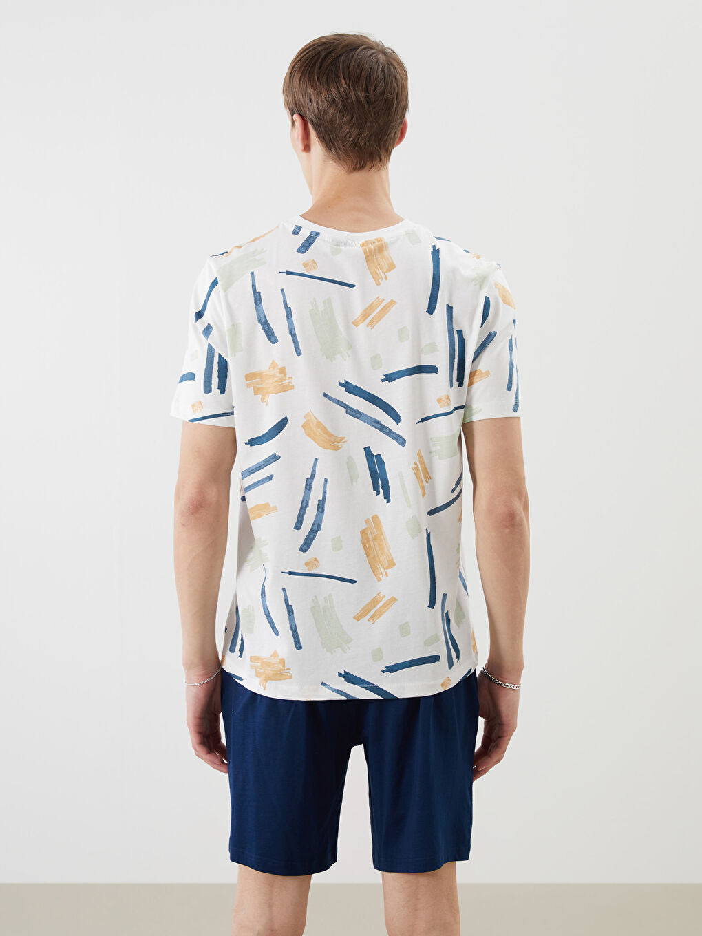 Футболка Мужская с Круглым Вырезом и Принтом из Джерси-3