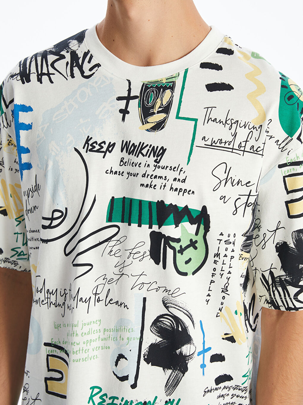 Crew Neck Printed Jersey Men's T-Shirt -S5QB51Z8-R9J