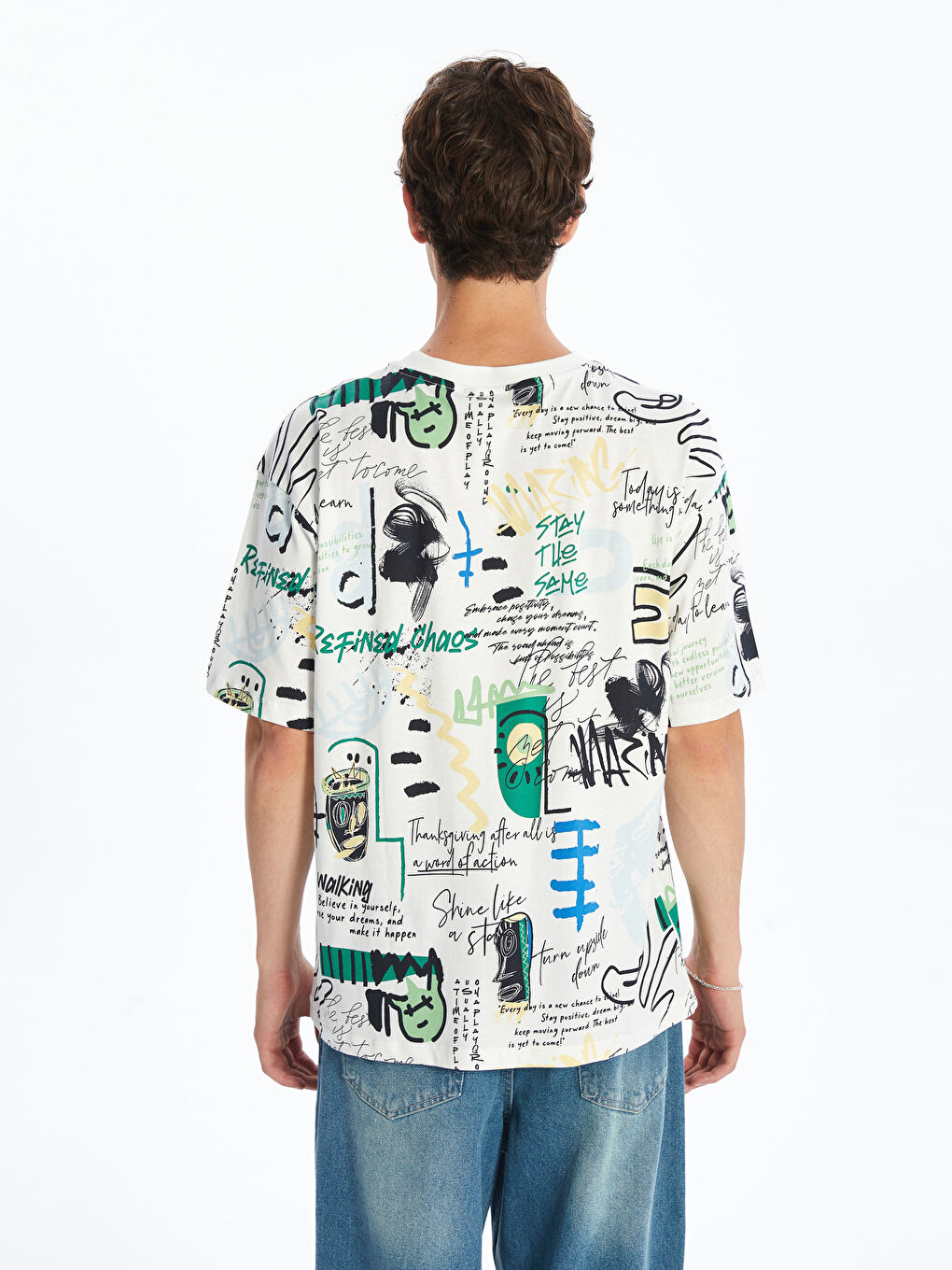 Crew Neck Printed Jersey Men's T-Shirt -S5QB51Z8-R9J