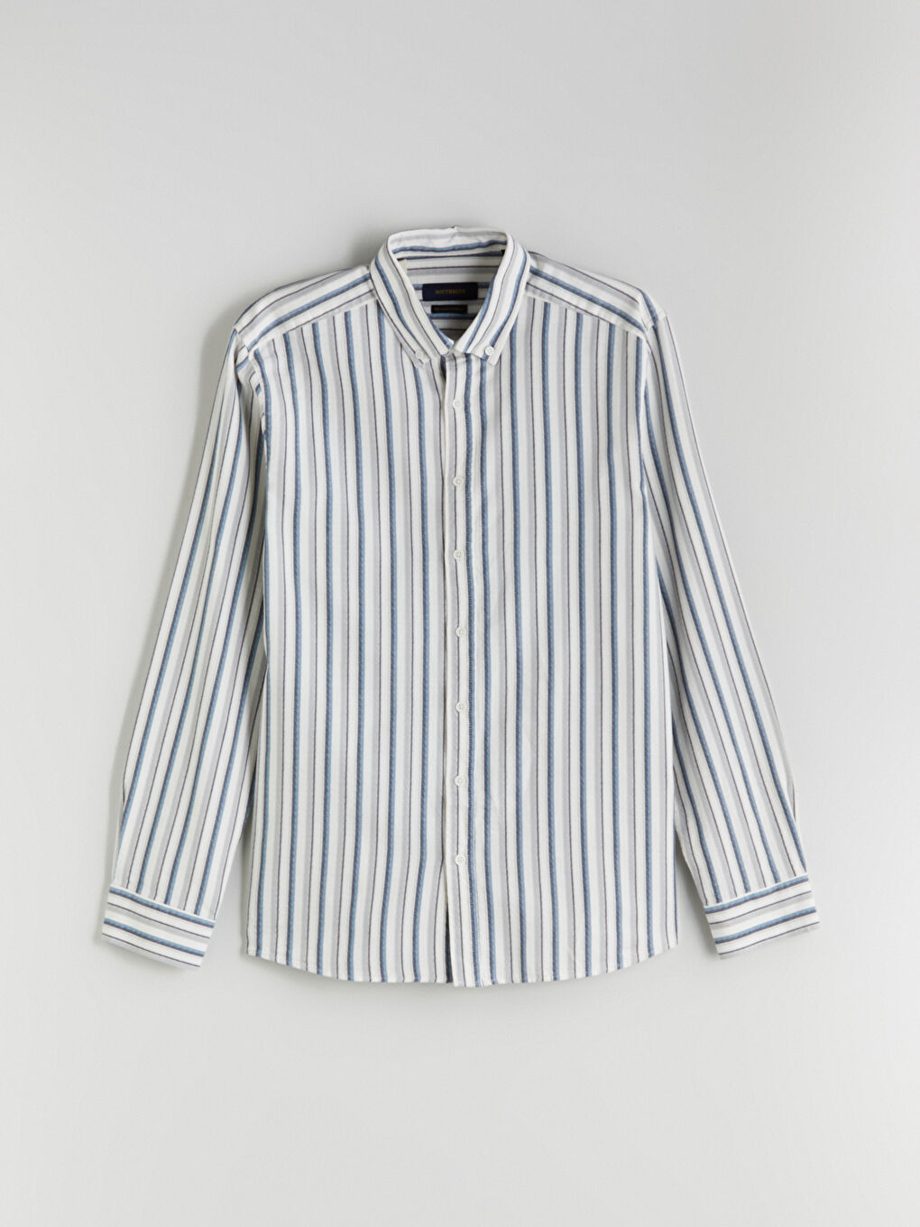 Regular Fit Long Sleeve Striped Men's Shirt -S5QB53Z8-LEN