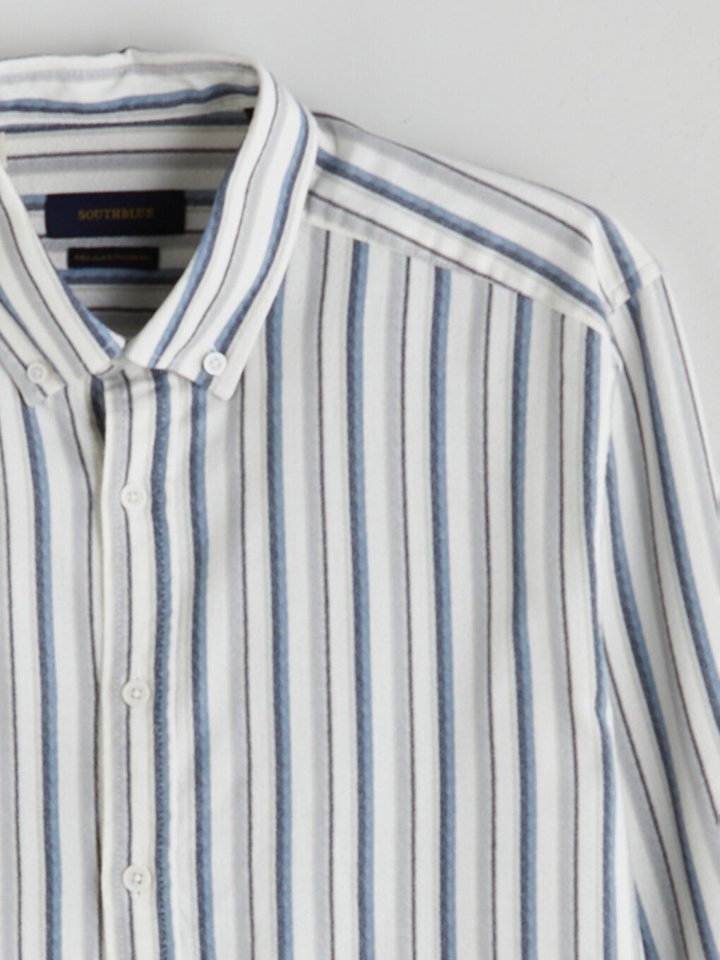 Regular Fit Long Sleeve Striped Men's Shirt -S5QB53Z8-LEN