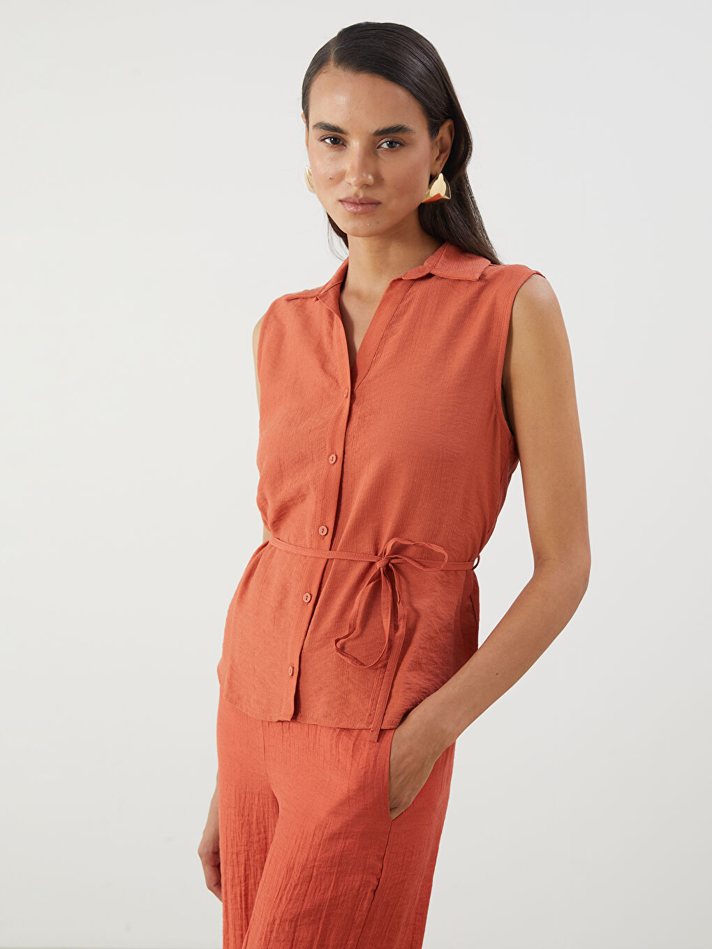 LCWAIKIKI Classic Woman ORANGE Shirt -S5QB55Z8-GKA