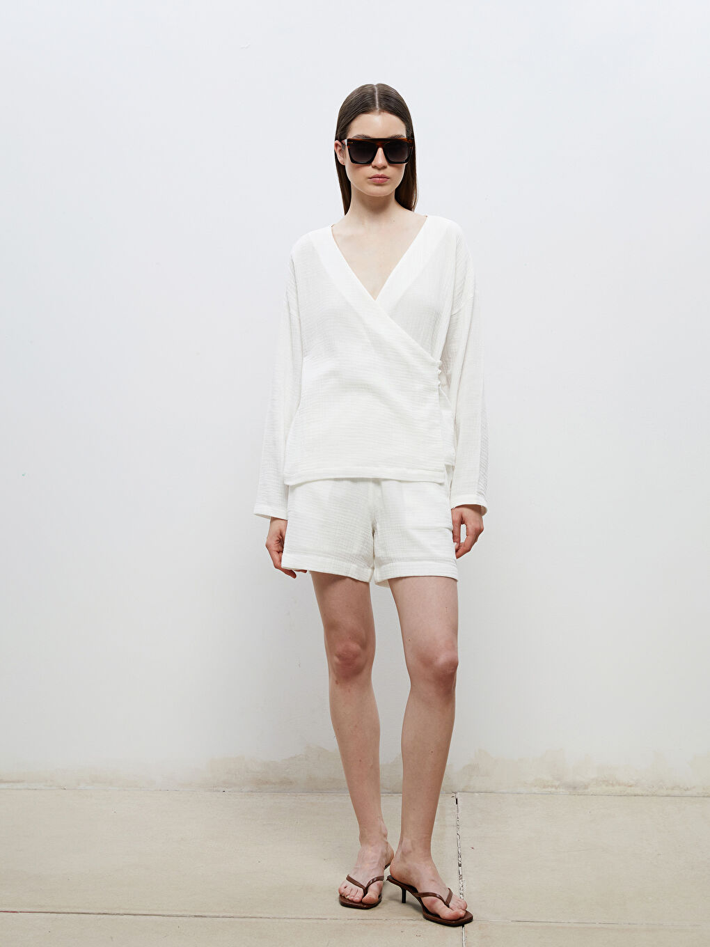 Soulife Double Breasted Textured Blouse -S5QB80Z8-J5E