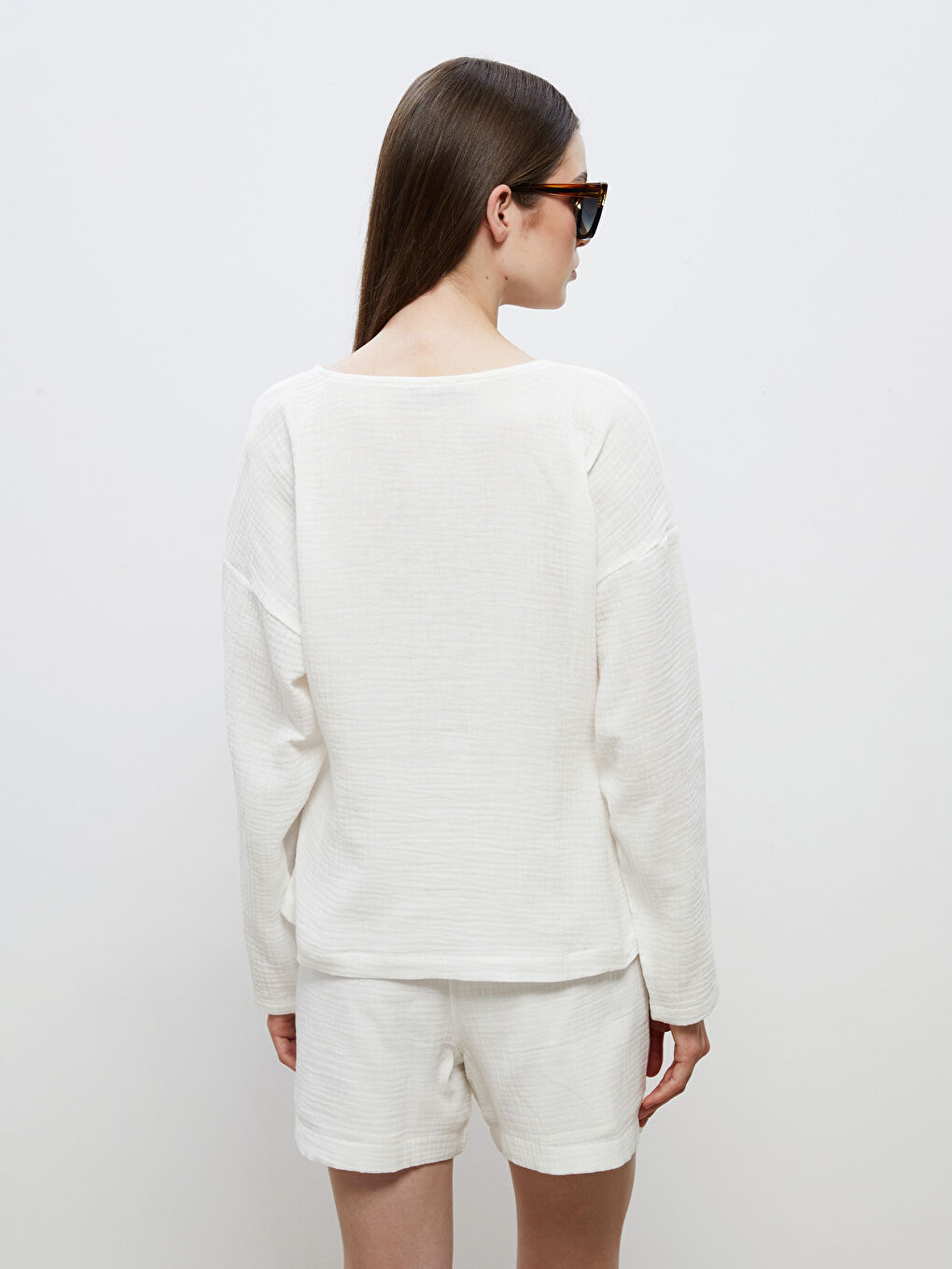 Soulife Double Breasted Textured Blouse -S5QB80Z8-J5E